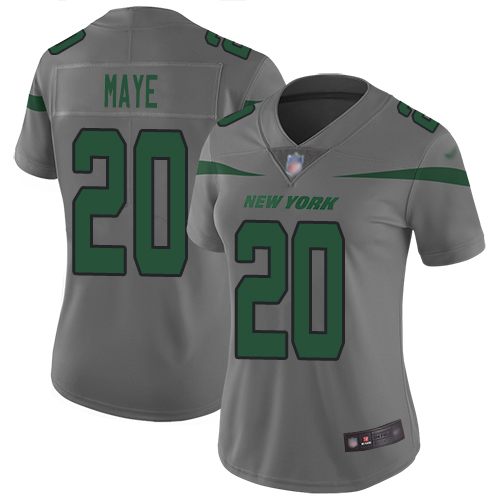 New York Jets Limited Gray Women Marcus Maye Jersey NFL Football #20 Inverted Legend->women nfl jersey->Women Jersey